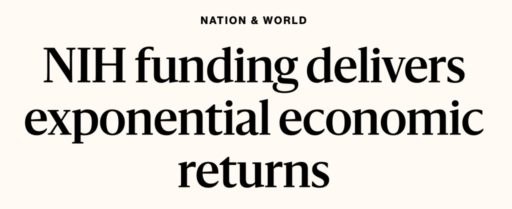 NIH funding delivers exponential economic returns